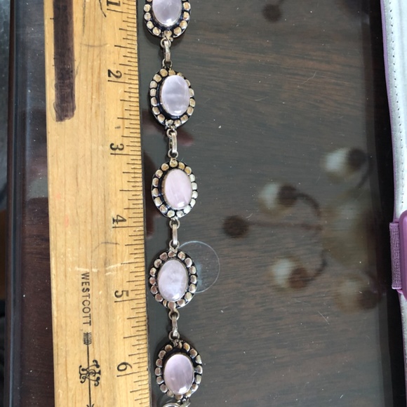 Sterling silver- rose quartz  7.5 inch bracelet - Picture 4 of 4